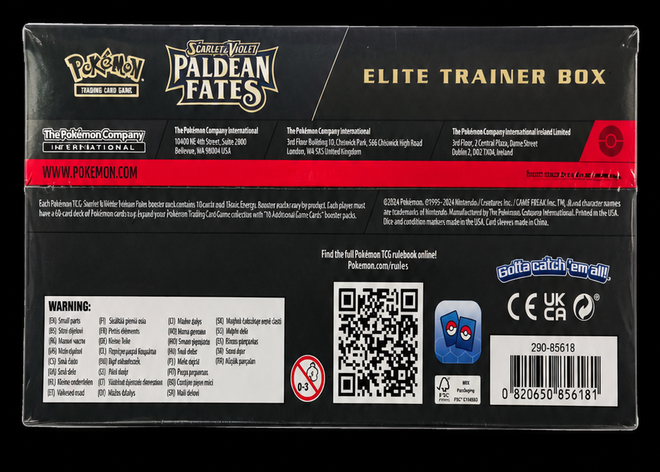 Pokémon Scarlet & Violet – Paldean Fates Elite Trainer Box (Shiny Mimikyu) – Factory Sealed