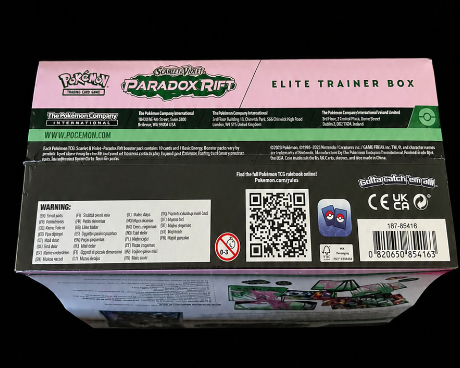 Pokémon Scarlet & Violet – Paradox Rift Elite Trainer Box (Iron Valiant) – Factory Sealed