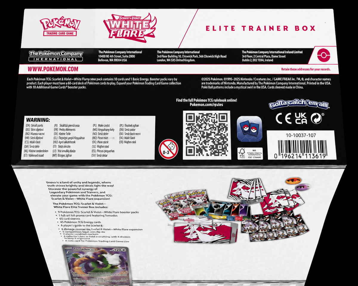 Pokémon Scarlet & Violet – White Flare Elite Trainer Box (Tornadus) – Factory Sealed