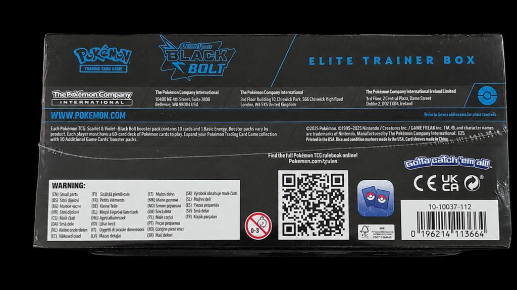 Pokémon TCG: Scarlet & Violet – Black Bolt Elite Trainer Box (Engels)