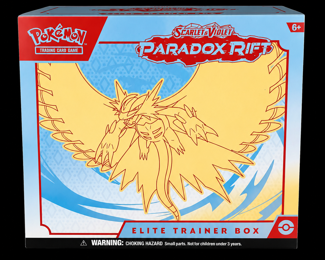 Pokémon Paradox Rift Roaring Moon Elite Trainer Box voorkant – Factory Sealed