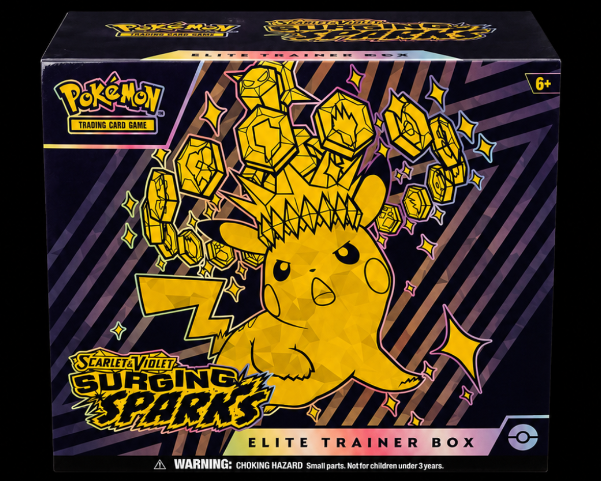 Pokémon Surging Sparks Elite Trainer Box – voorkant
