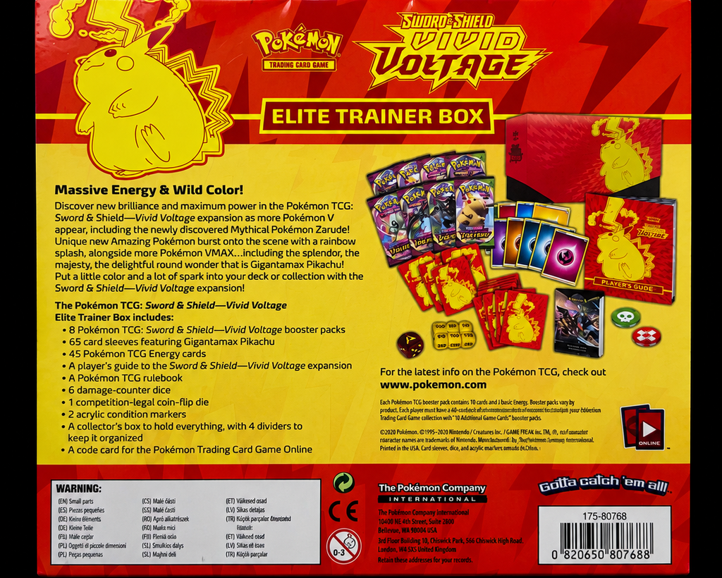 Pokémon Sword Shield Vivid Voltage Elite Trainer Box Pikachu productoverzicht