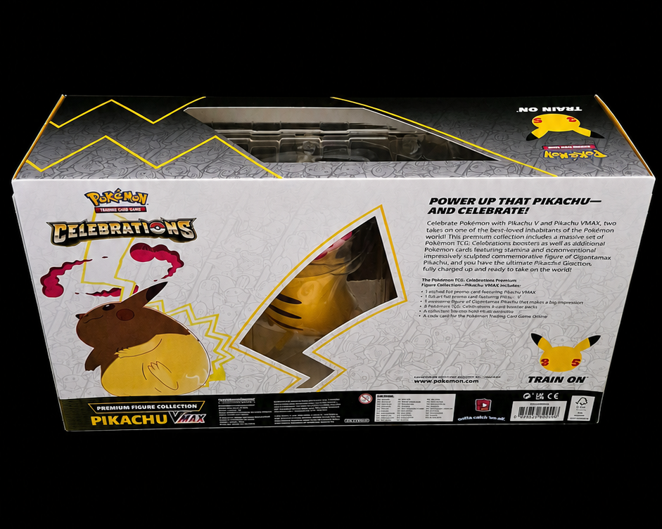 Pokémon Celebrations Premium Figure Collection Pikachu VMAX achterkant