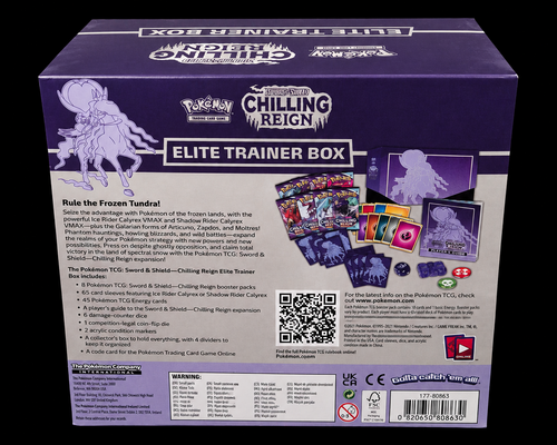 Pokémon Chilling Reign Shadow Rider Calyrex Elite Trainer Box achterzijde