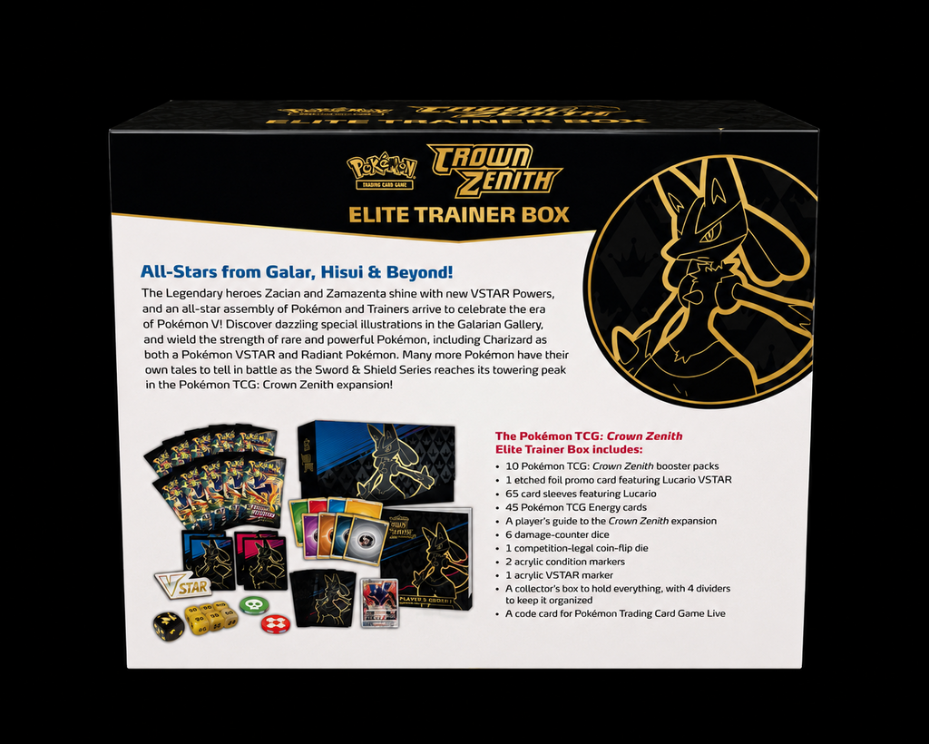 Pokémon Crown Zenith Elite Trainer Box achterkant