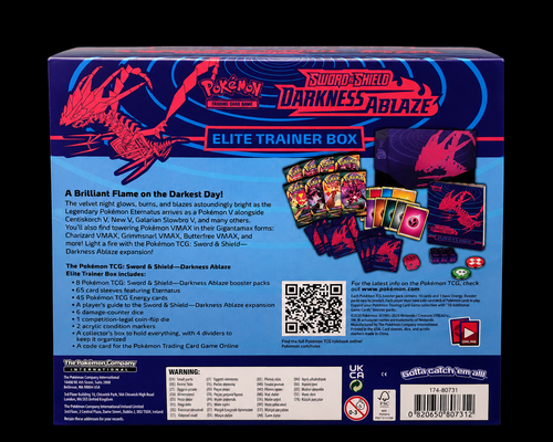Pokémon Darkness Ablaze Elite Trainer Box achterzijde